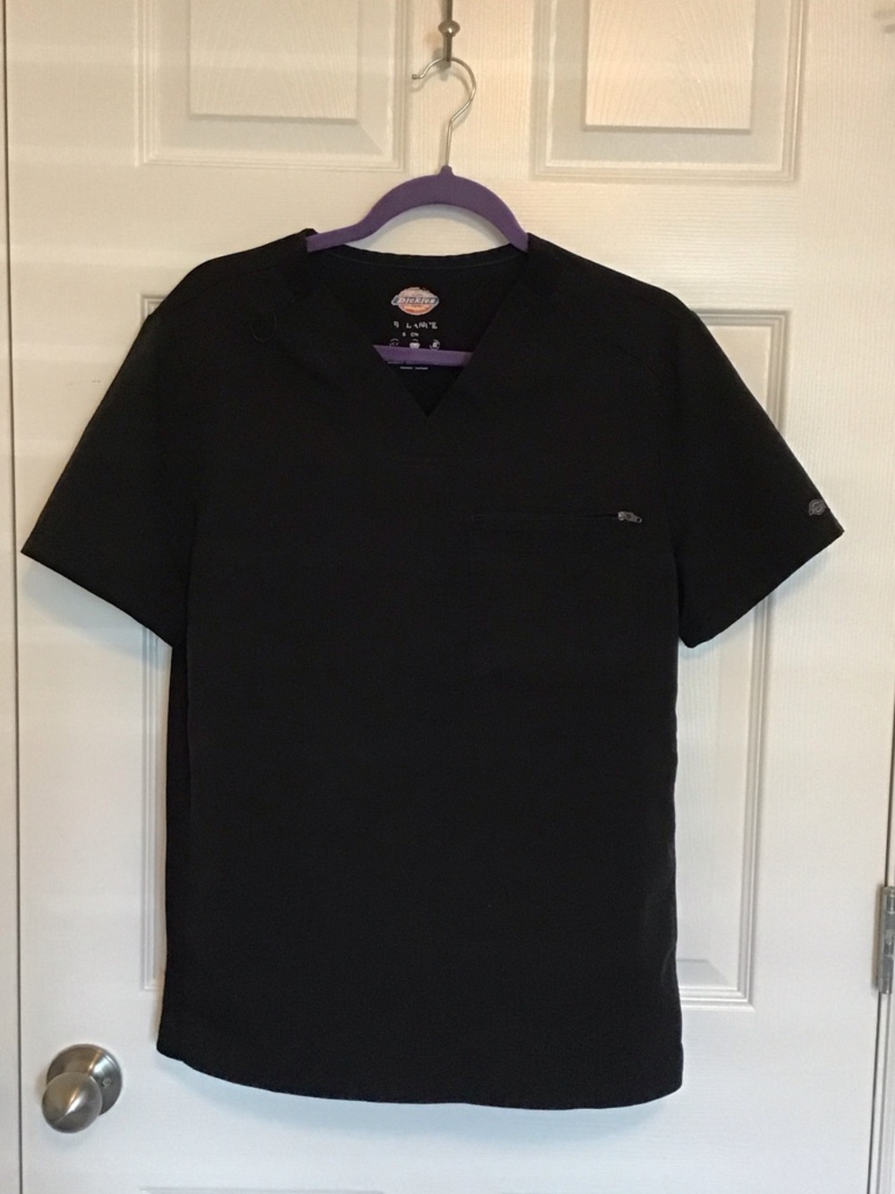 Dickies Black Short Sleeve V-Neck Scrub Top
